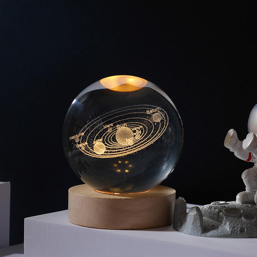 3D Crystal Ball Solar System LED Night Ligth.