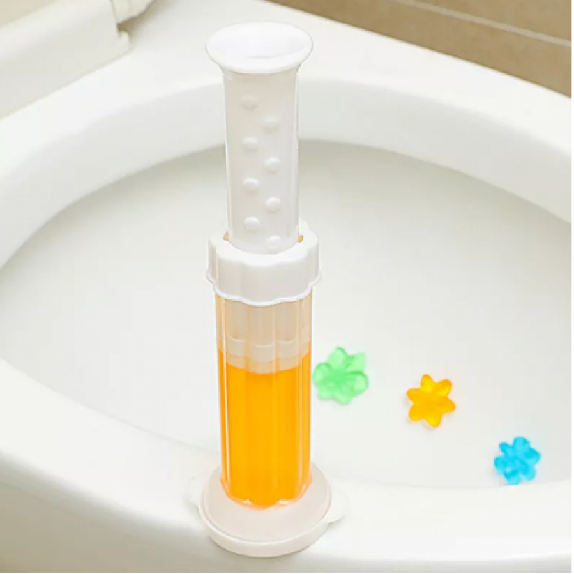 Flower Gel Toilet Cleaner and Air Freshener-Lasting Fragrance.