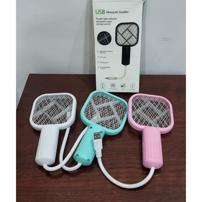 USB Electric Mosquito Racket with UV Light & Shock