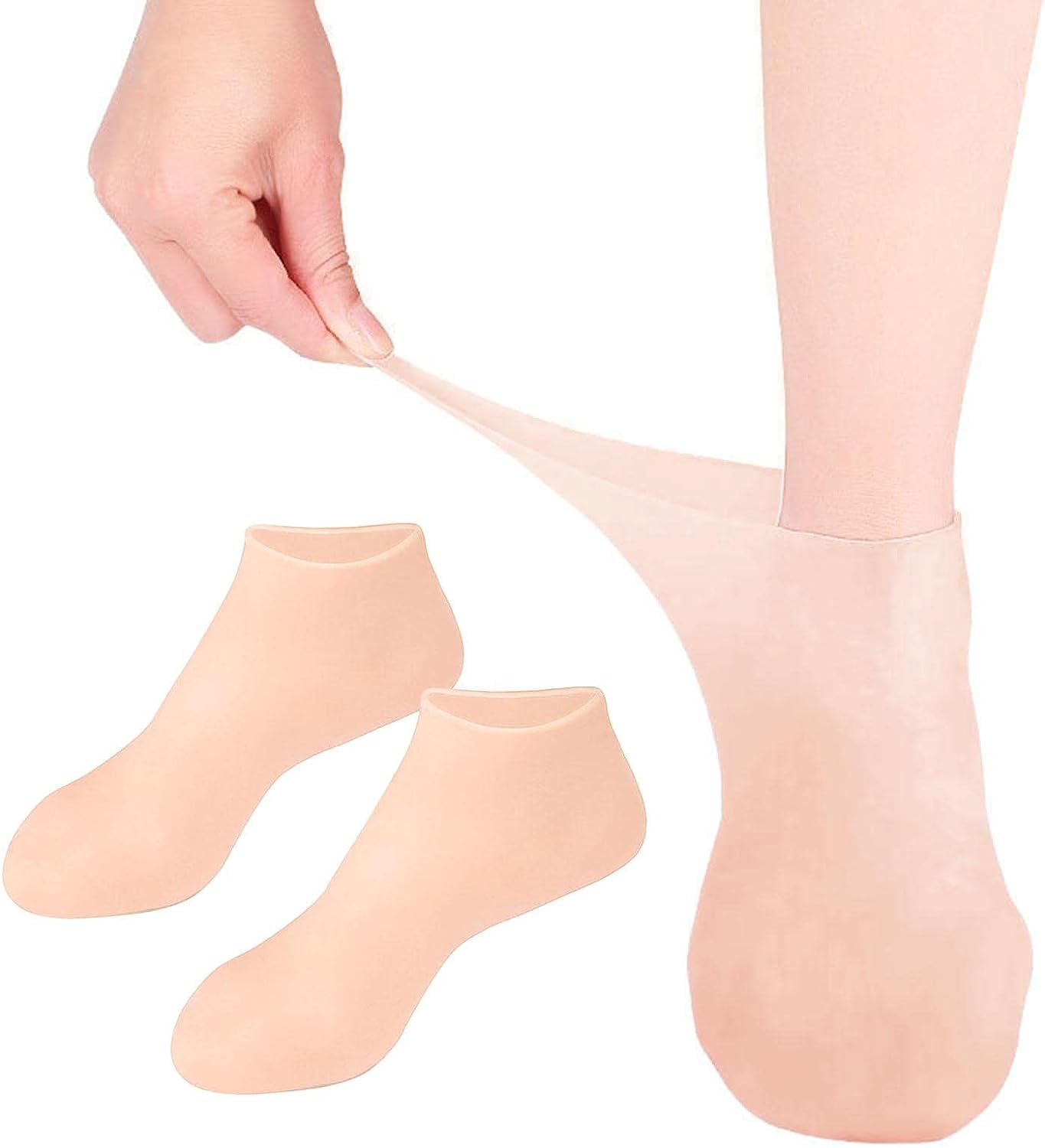 1 Pair Reusable Silicone Gel Moisturizing Socks