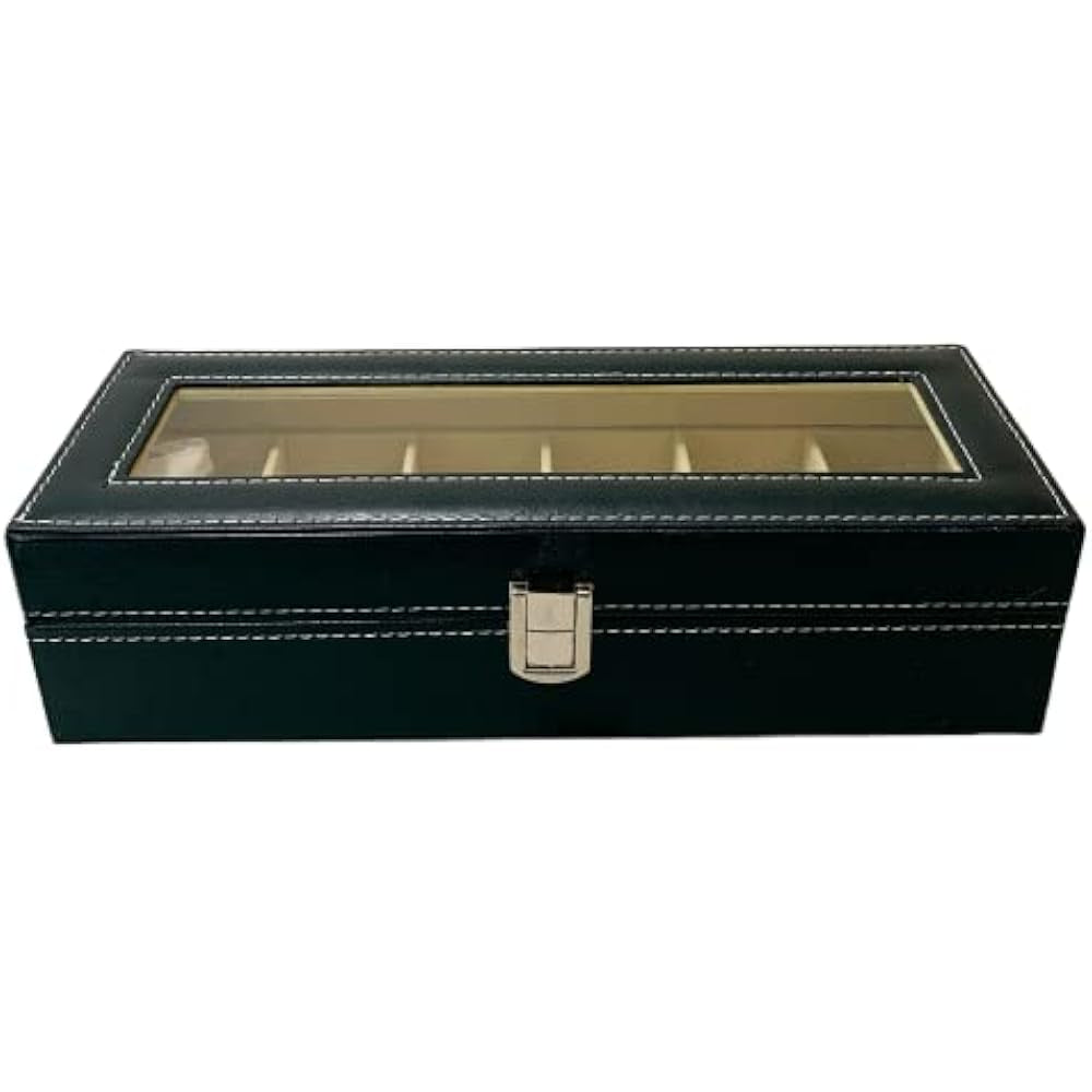 10-Seater & 6-seater Faux Leather Watch Box Display Box Storage Box Frame Glass Cover Elegant Comparison And Detachable Pillow Men'S And Women'S Watch And Large Bracket Box