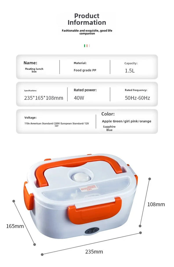 Electric Lunch Box Portable Rechargeable Heated Lunch Box
