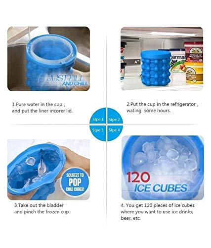 Ice Cube Maker Double Chamber Ice Tray in Dark Blue