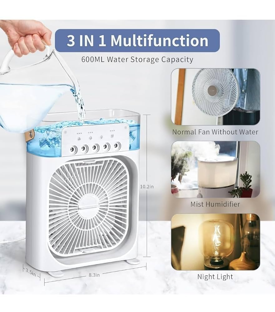 Mini USB Air Cooler Portable Cooling Fan with Mist Spray