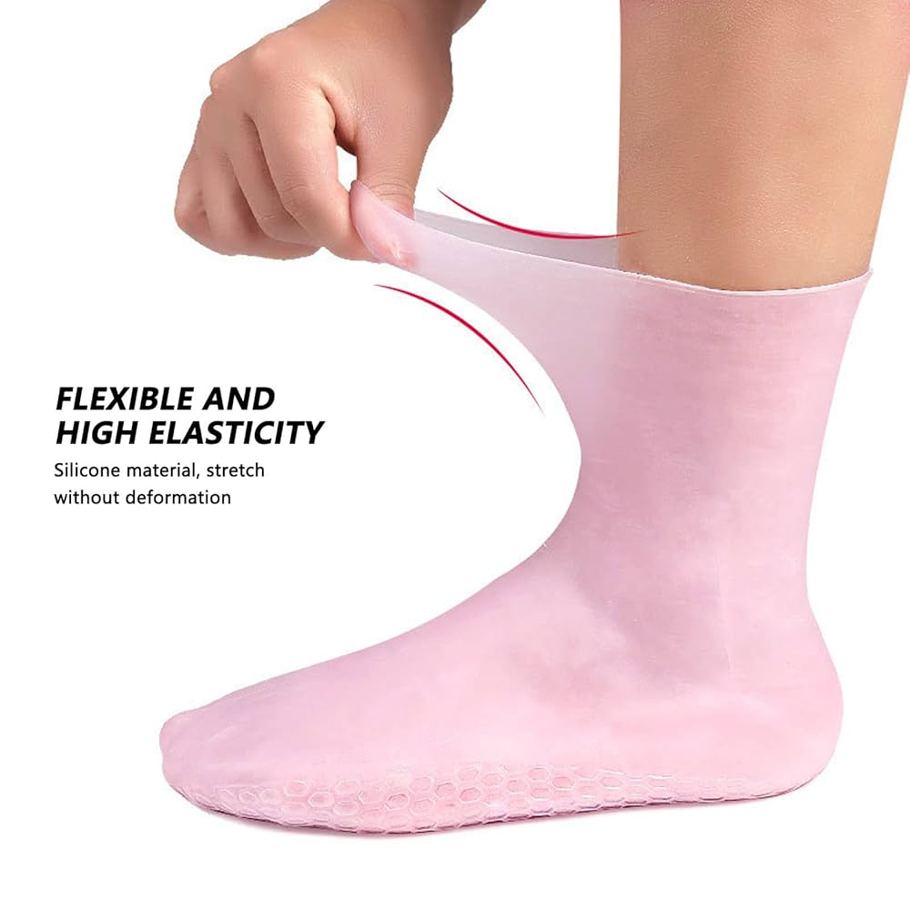 1 Pair Reusable Silicone Gel Moisturizing Socks