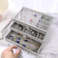 3-Layer Acrylic Jewelry Organizer Box with Velvet Trays