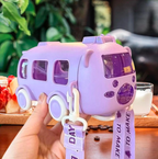 Bus-Shaped Kids Water Bottle with Moving Wheels