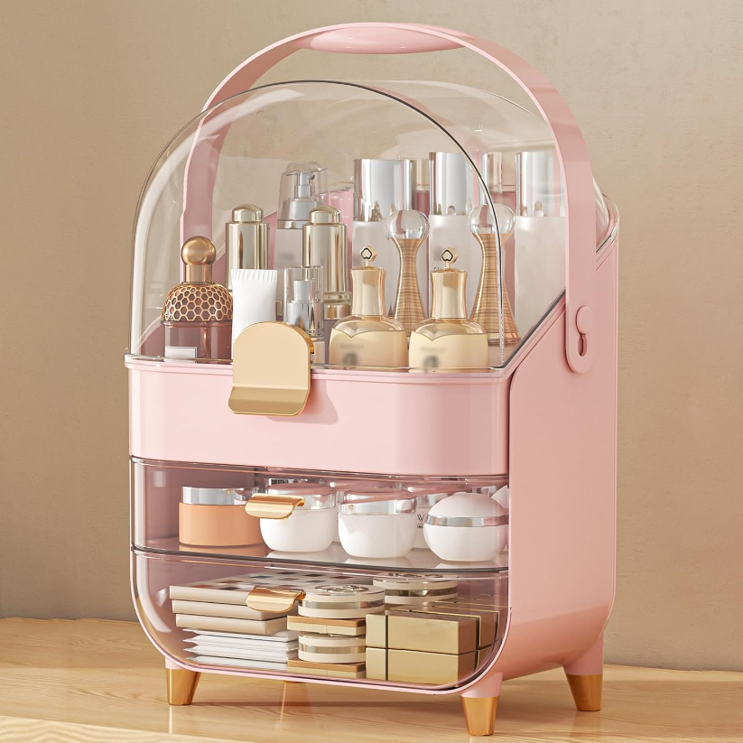 Makeup Organizer with Skincare Holder.