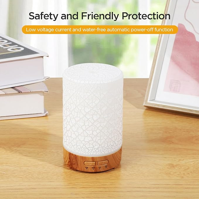 Humidifier Compact Ultrasonic Aroma Diffuser Sprayer Multi-functional Tabletop Humidifier Silent Aroma Compatible 7 Color LED Light Energy Efficient Type-C