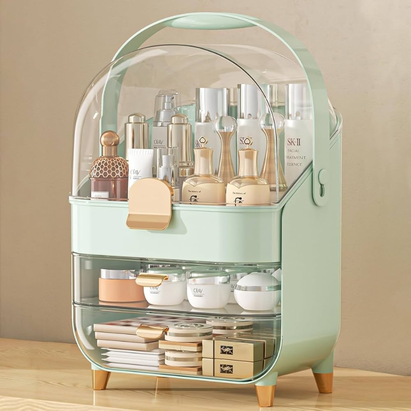 Makeup Organizer with Skincare Holder.