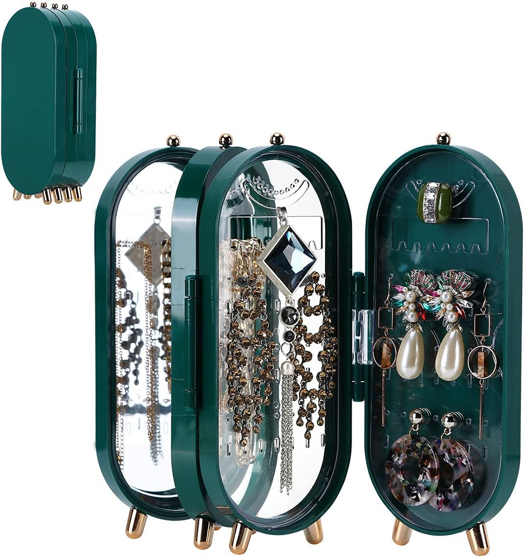 Foldable Jewelry Box High-Quality 4-Panel Earrings