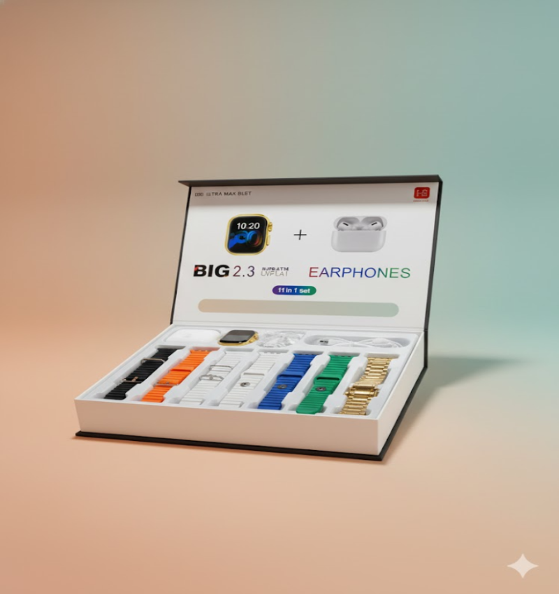 i20 Ultra Max Smartwacth with 10-in-1 Earphones Set