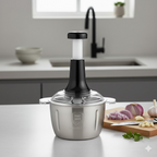 Stainless Steel Hand Push Chopper 2 L Manual Food