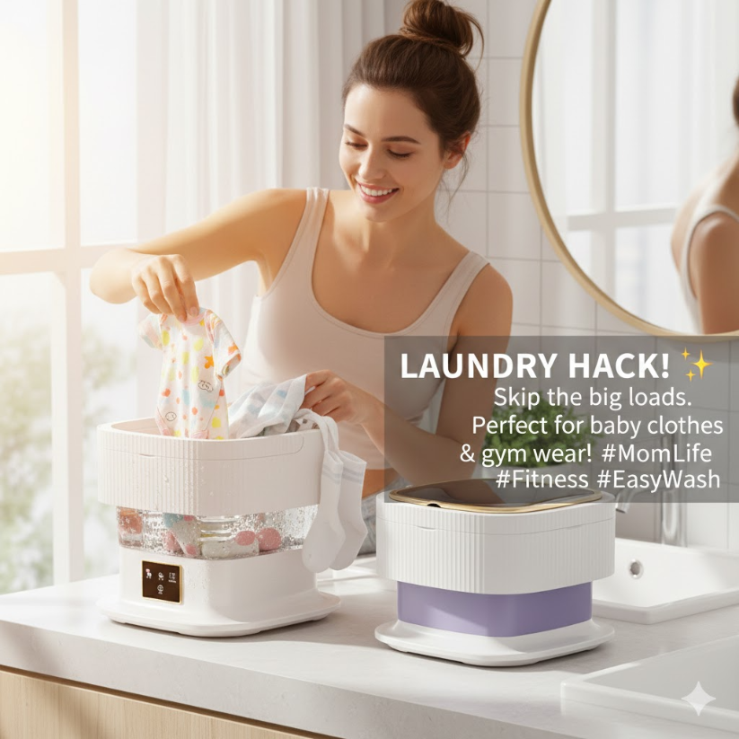 Compact & foldable mini washing machine 10L