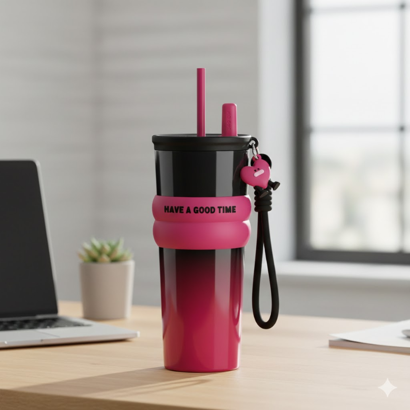 710ML Stainless Steel Straw Tumbler