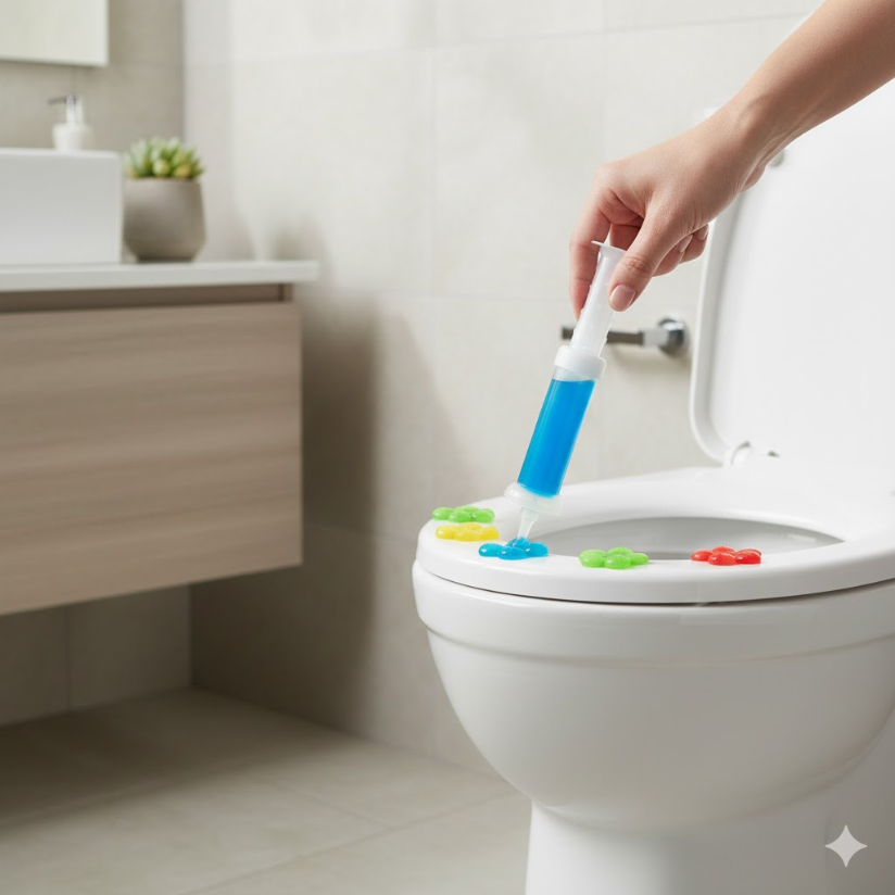 Flower Gel Toilet Cleaner and Air Freshener-Lasting Fragrance.