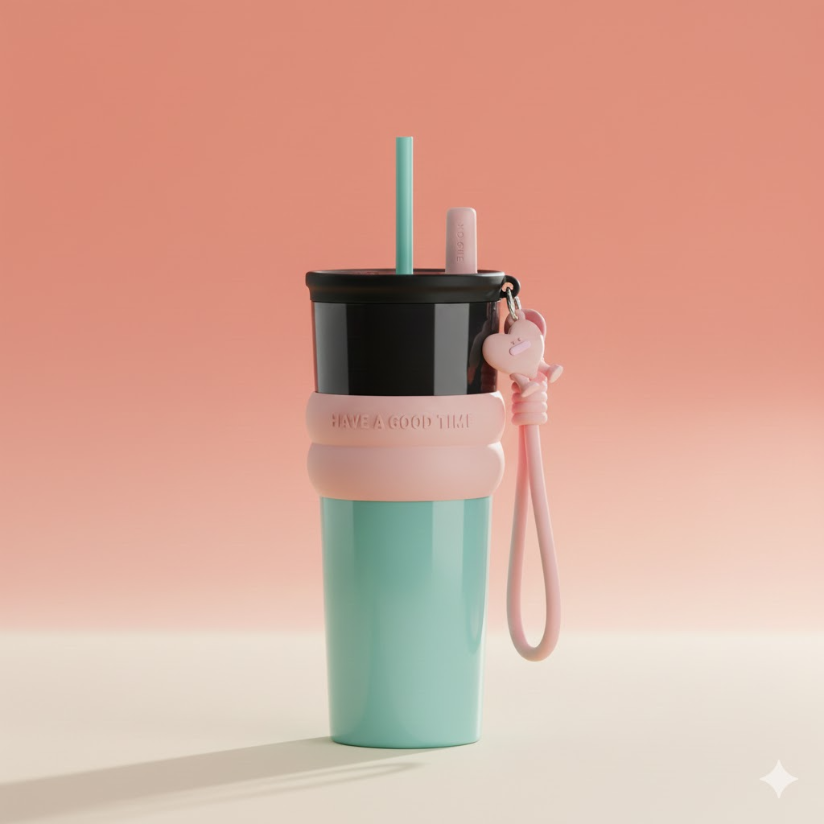 710ML Stainless Steel Straw Tumbler