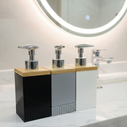 Modern Square Soap Dispenser with Bamboo Lid