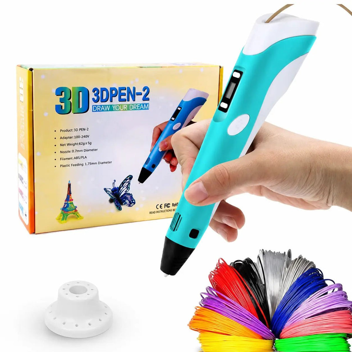 3D Printing Pen with LCD Display & PLA Filament Refills for Kids & Adults