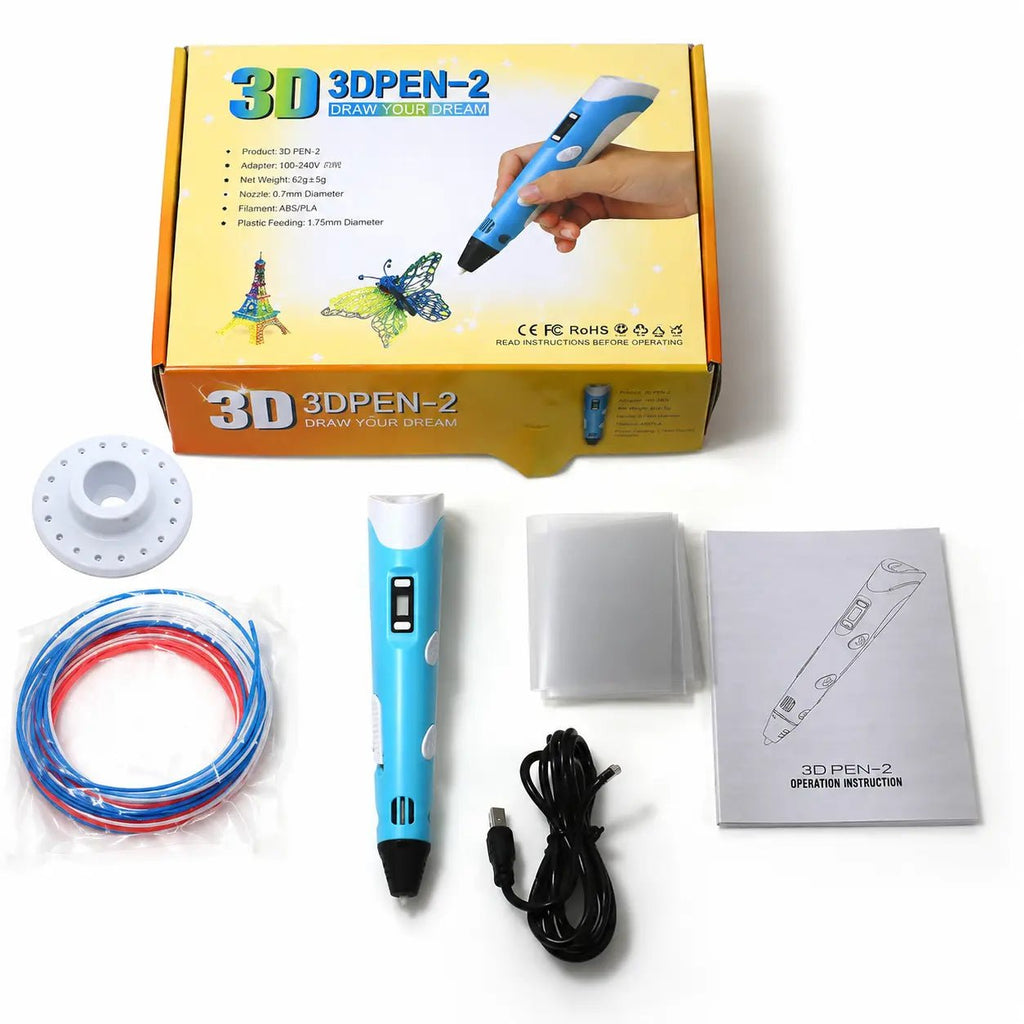 3D Printing Pen with LCD Display & PLA Filament Refills for Kids & Adults