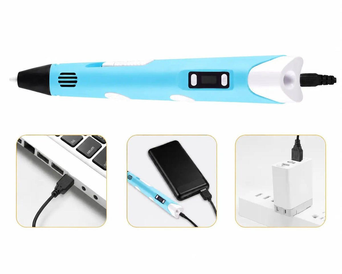 3D Printing Pen with LCD Display & PLA Filament Refills for Kids & Adults