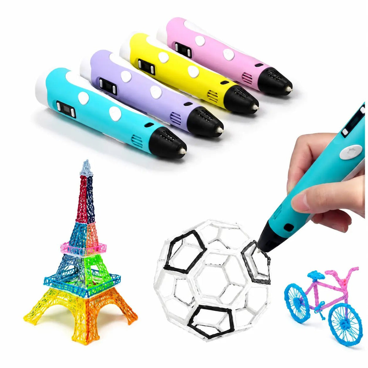 3D Printing Pen with LCD Display & PLA Filament Refills for Kids & Adults