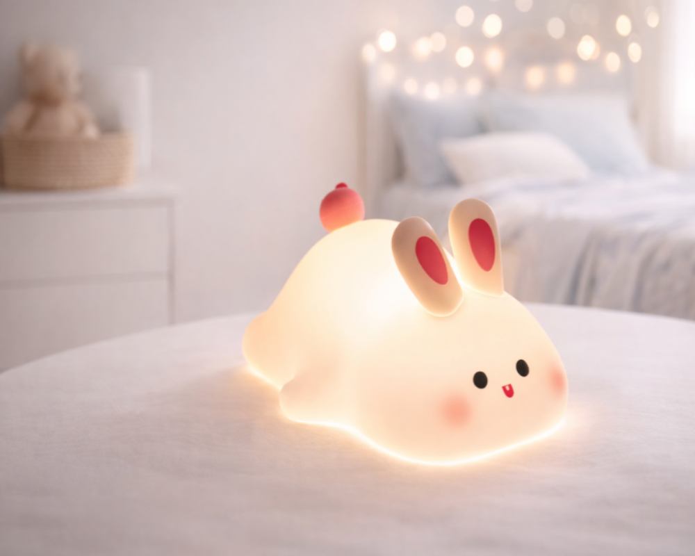 Cute Rabbit Lamp with 3 Adjustments.