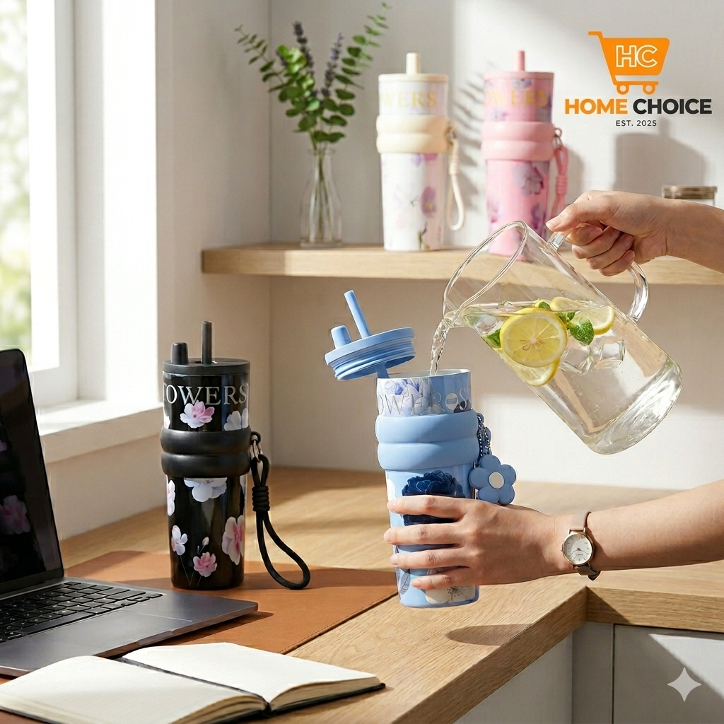 Premium 710ml Floral Insulated Tumbler | 316 Stainless Steel Vacuum Flask