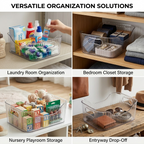 Premium Clear Acrylic Fluted Organizer with Handles – Stackable Home & Kitchen Storage Solution