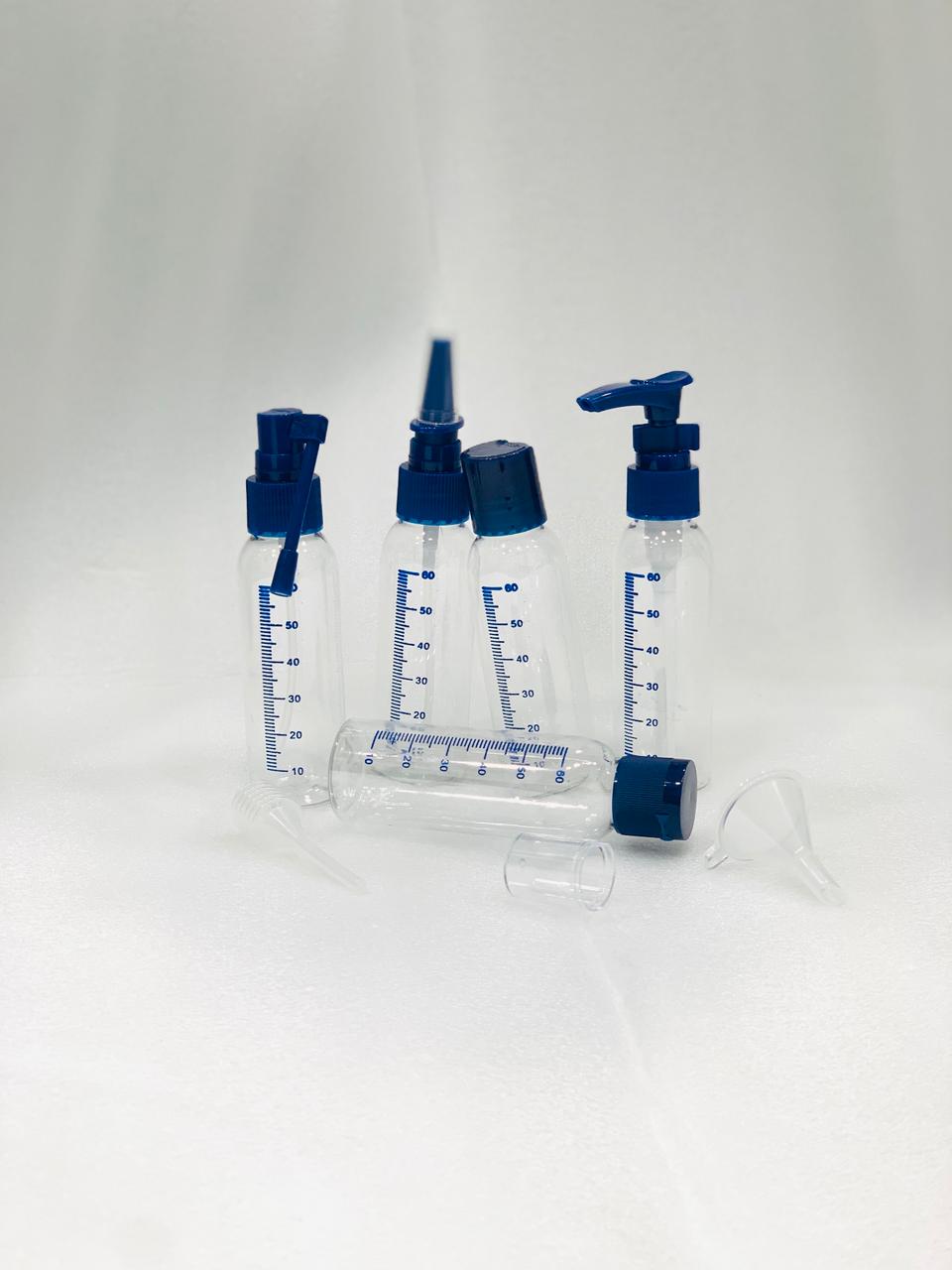 Pet Plastic Travel Bottle Set Cosmetic, Lotion & Mist