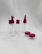 7-Pcs Refillable Travel Bottle Set Spray Lotion & Shampoo