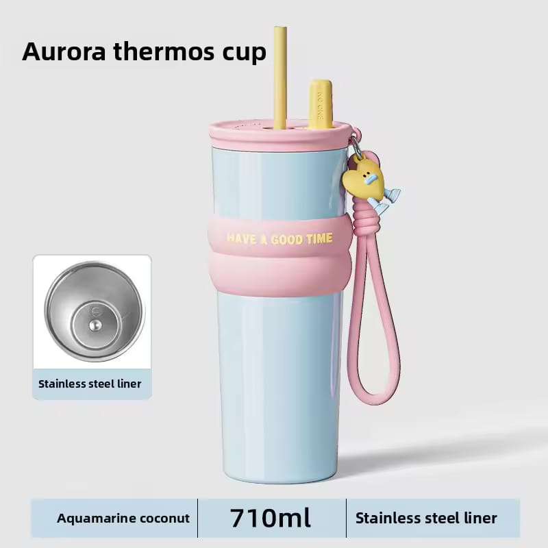 710ML Stainless Steel Straw Tumbler