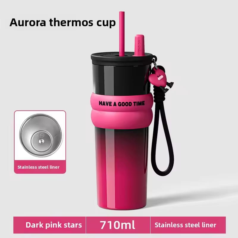 710ML Stainless Steel Straw Tumbler