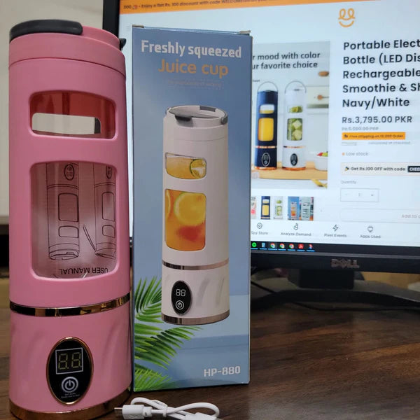 Mini Electric Juicer Powerful 450ML Crushed Ice Blender