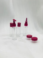 7-Pcs Refillable Travel Bottle Set Spray Lotion & Shampoo