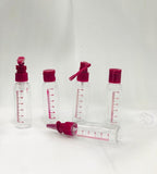 7-Pcs Refillable Travel Bottle Set Spray Lotion & Shampoo