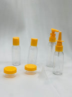 7-Pcs Refillable Travel Bottle Set Spray Lotion & Shampoo