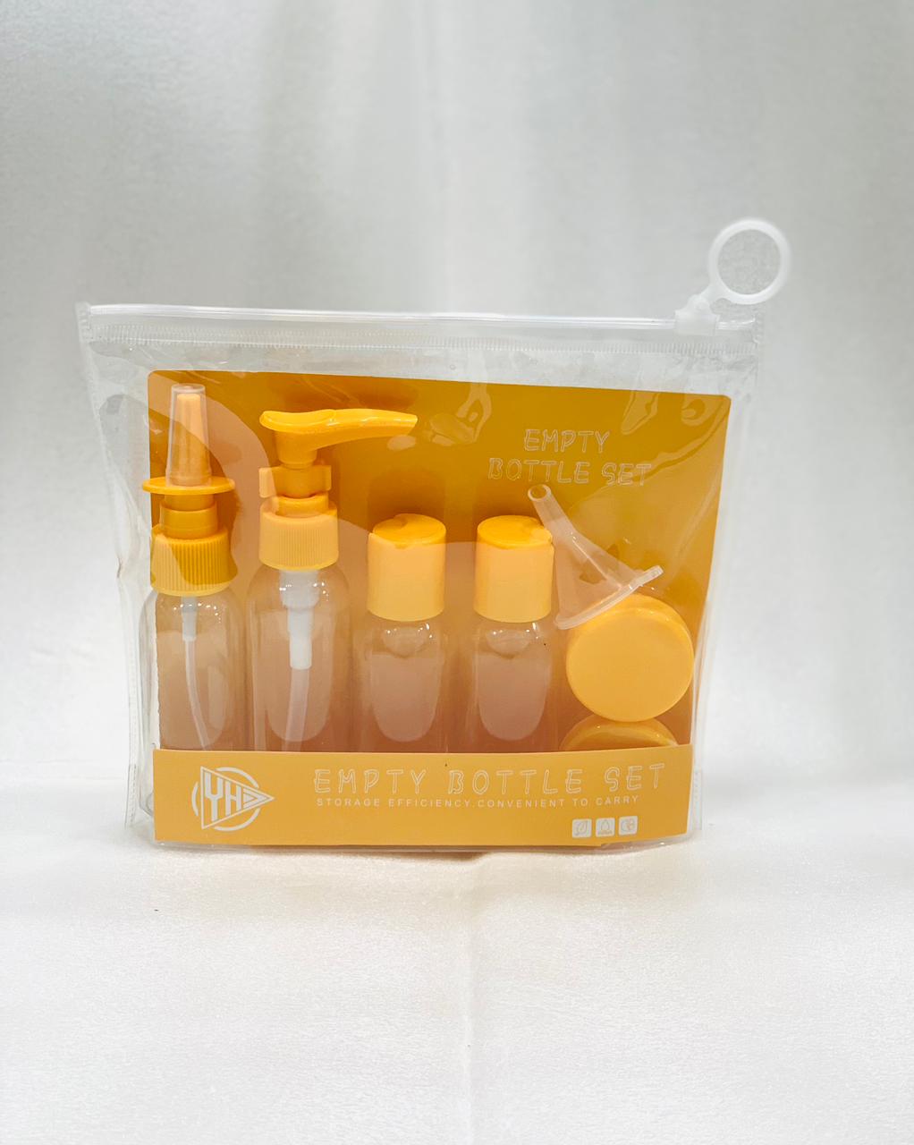 7-Pcs Refillable Travel Bottle Set Spray Lotion & Shampoo