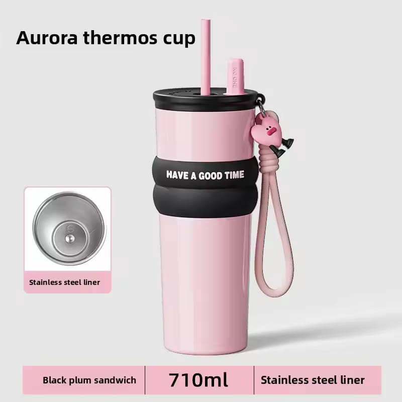 710ML Stainless Steel Straw Tumbler