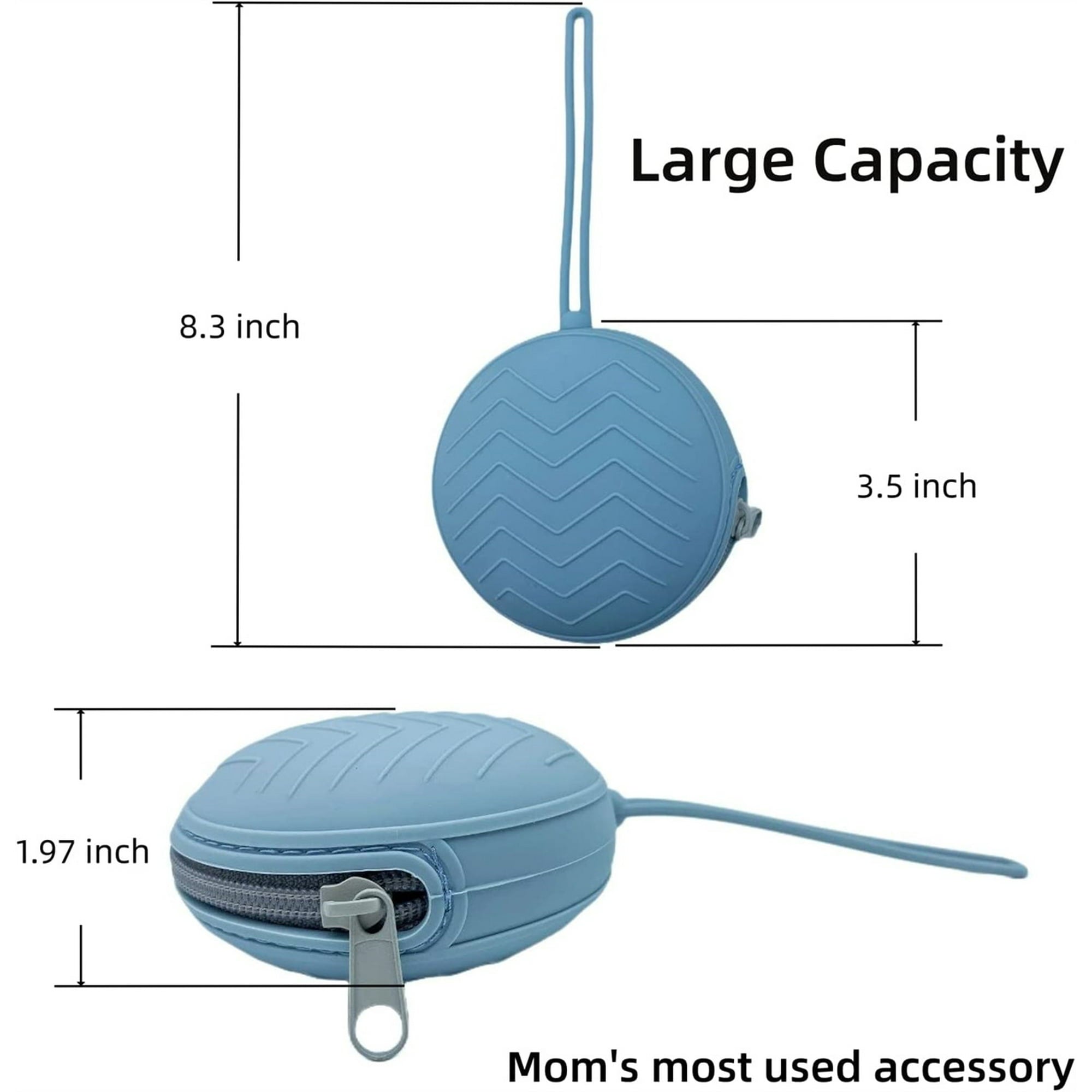 Silicone Pacifier Case & Multi-Purpose Storage Bag - Portable Travel Pouch for Baby Teethers, Earphones, Keys & Small Accessories - BPA-Free Mini Organizer with Hanging Strap