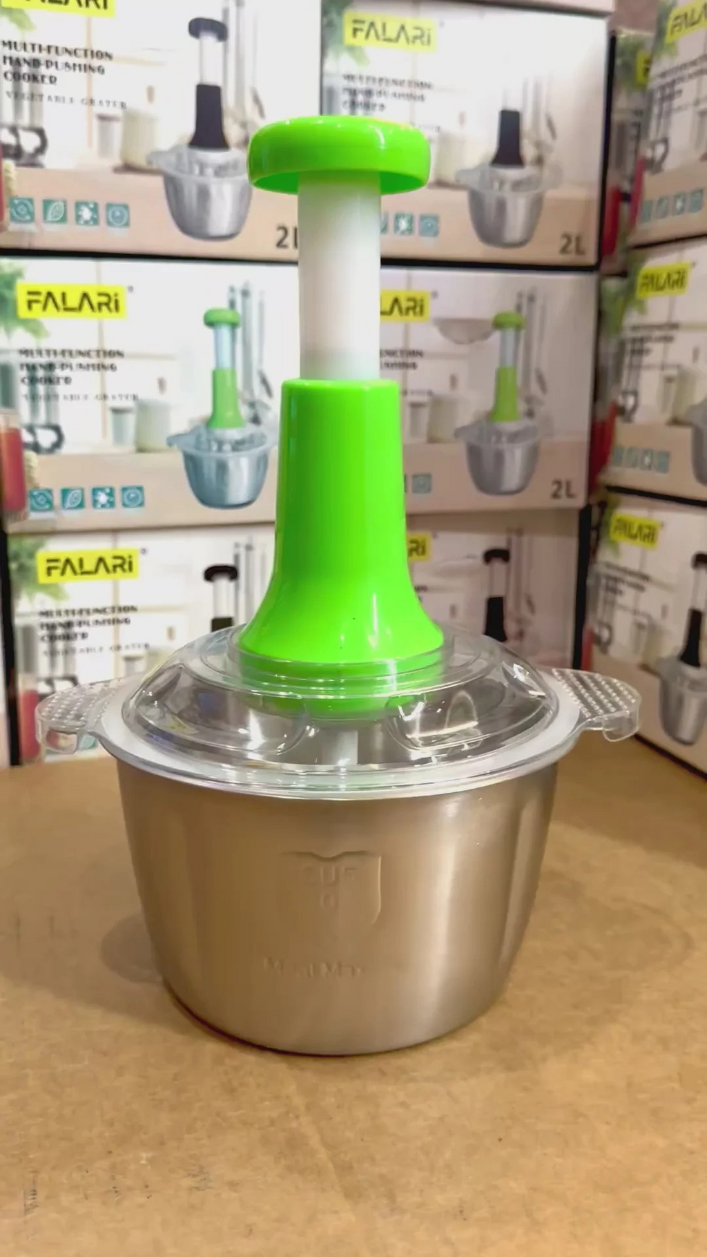 Stainless Steel Hand Push Chopper 2 L Manual Food