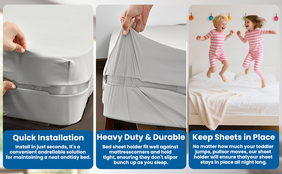 4 Pieces Bed Sheet Clips For Mattress Protectors, Blankets, Bedding