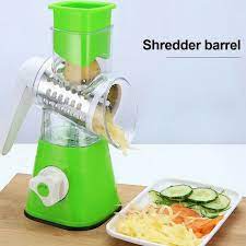 3-in-1 Manual Rotary Drum Shredder, Slicer & Grinder
