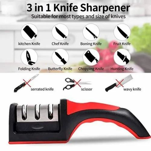 EASY KOOK 3-Stage Kitchen Knife Sharpener Fast