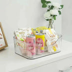 Premium Clear Acrylic Fluted Organizer with Handles – Stackable Home & Kitchen Storage Solution