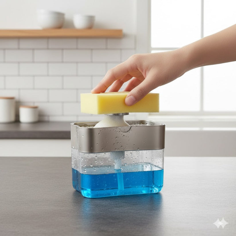 Portable Kitchen Soap Dispenser Set Hand Press.