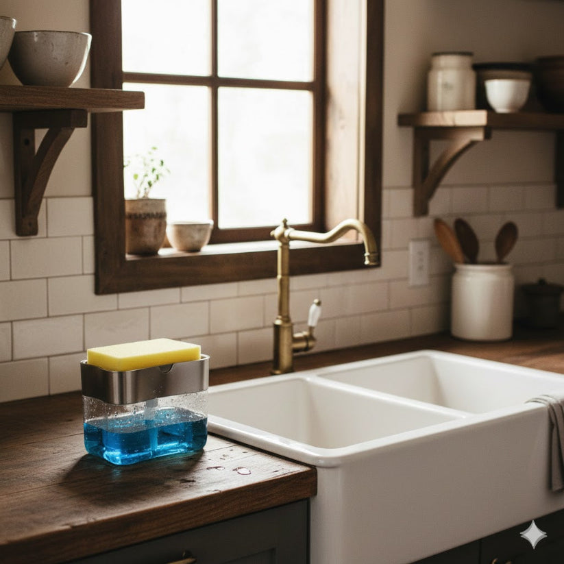 Portable Kitchen Soap Dispenser Set Hand Press.